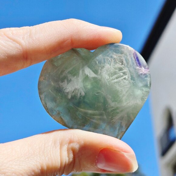 Feather Fluorite ✦ Rare Snowflake Crystal Specimen ✦ Purple Clear Raw Mineral - Picture 7 of 10